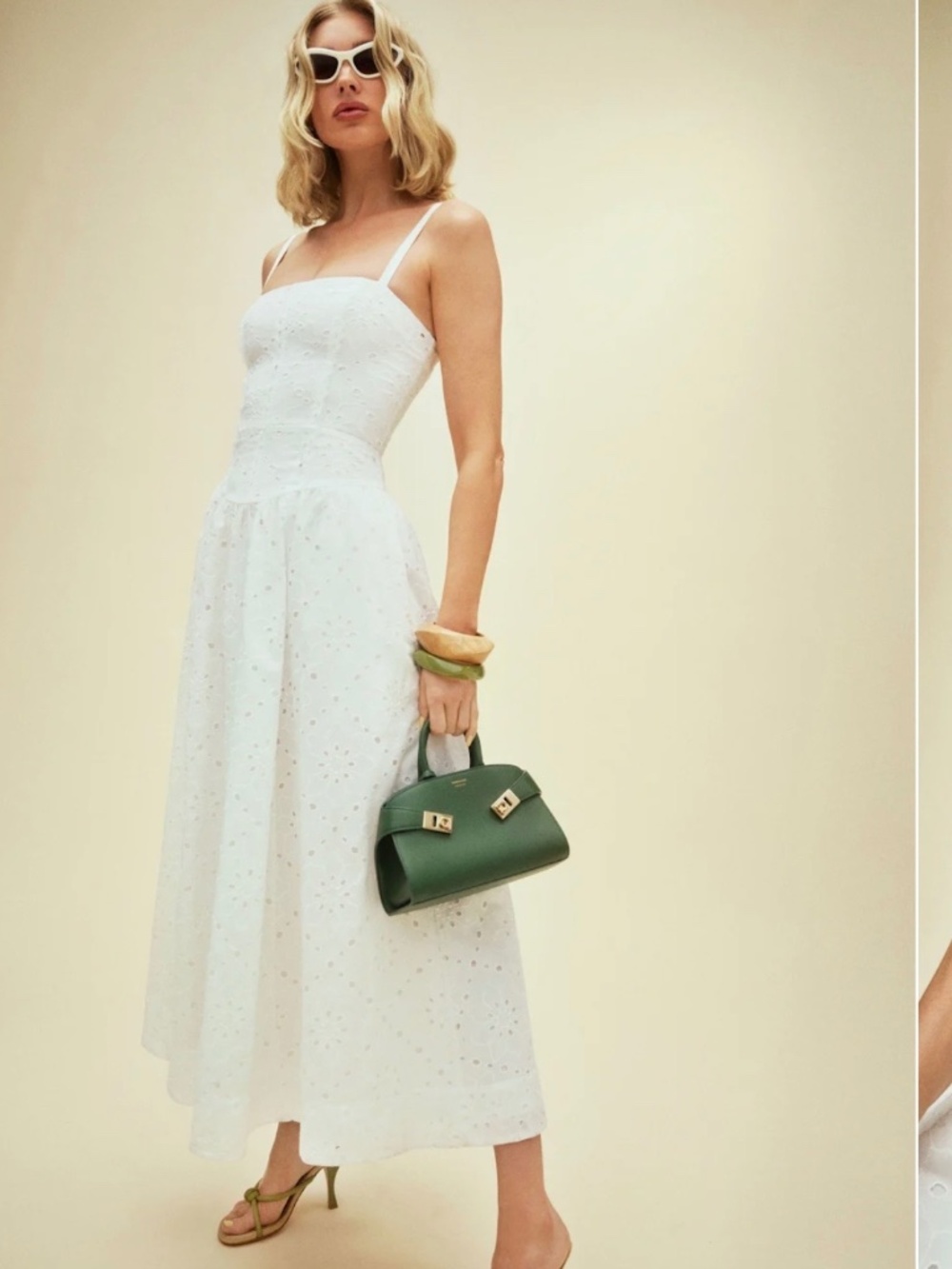 Reformation Katarin Eyelet White Dress